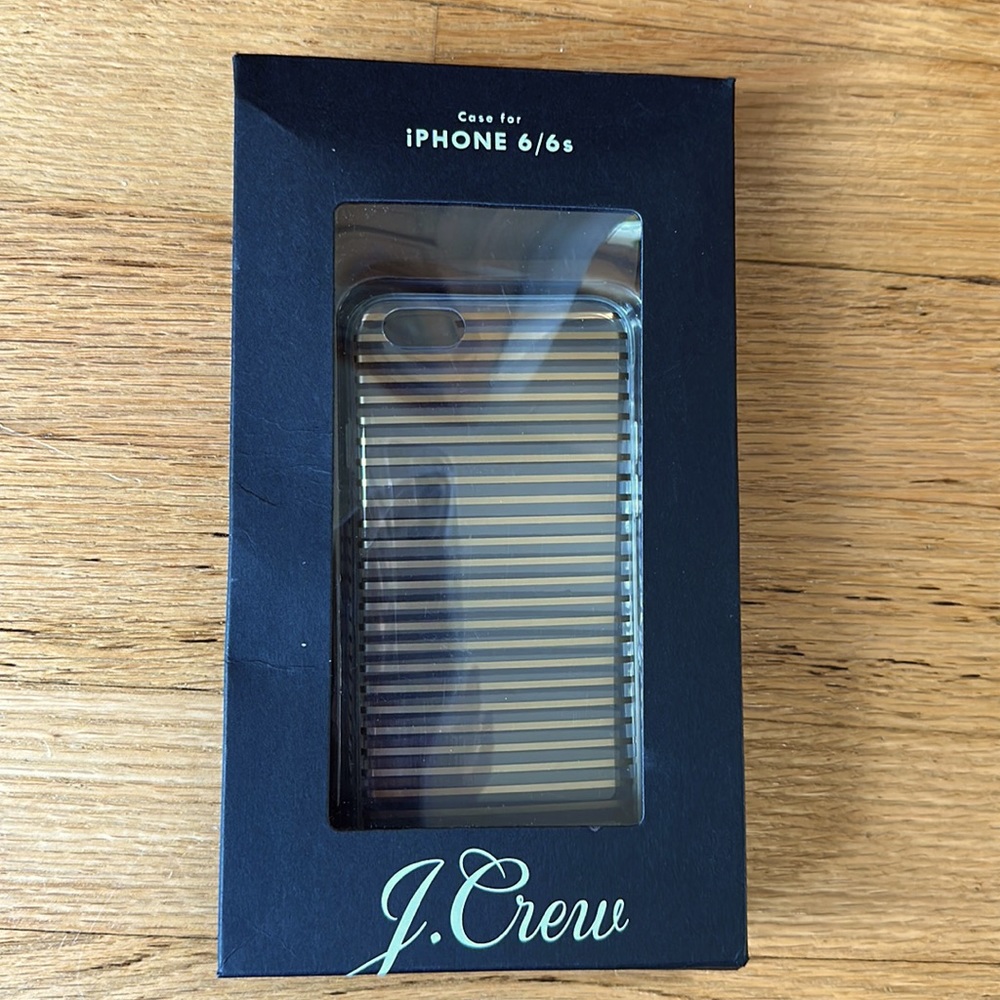 J. Crew transparent metallic gold stripe iPhone 6/6s phone case